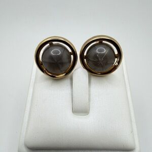 Vintage 1960s Swank Gray Dome Gold tone cuff links!